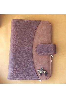 Organizer nubuck bicolore emblème fauconnier A6